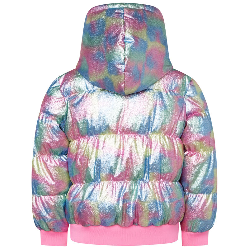 BILLIEBLUSH Girls Rainbow Glitter Puffer Jacket Junior Couture