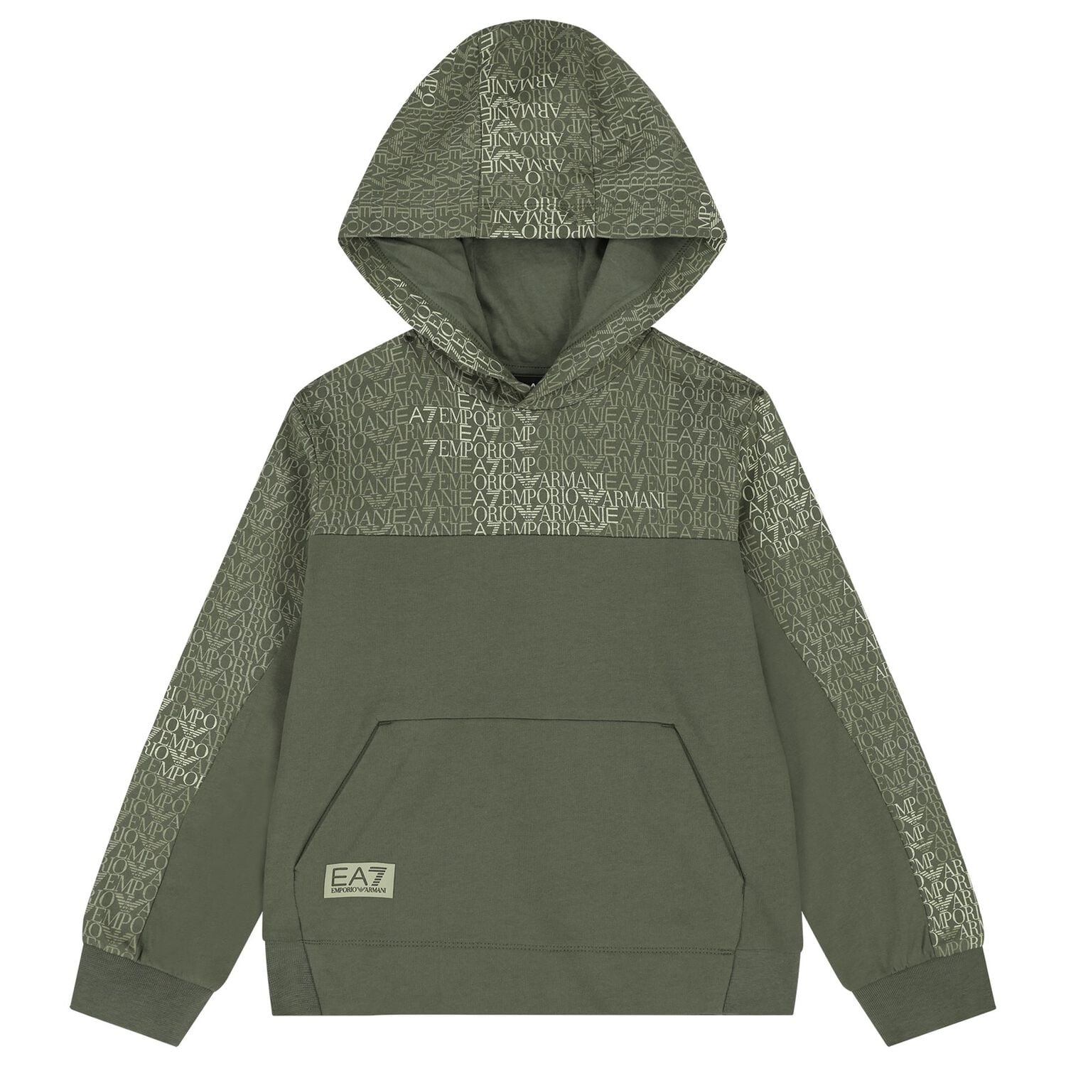 Boys Green Logo Hooded Top , 2, hi-res
