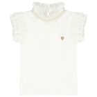 Girls White Ruffled Top, 1, hi-res
