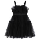 Girls Black Tulle Dress, 2, hi-res