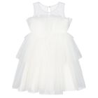 Girls Ivory Ruffle Tulle Dress, 1, hi-res