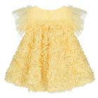 Baby Girls Yellow Ruffled Tulle Dress , 2, hi-res