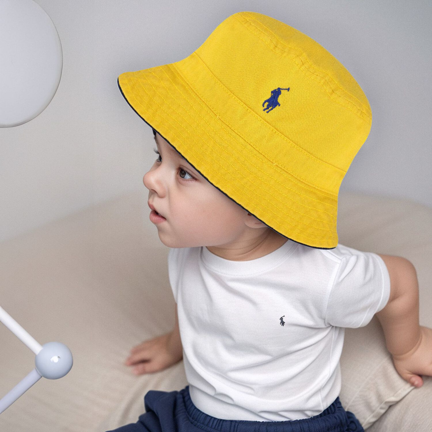 Boys Navy Blue & Yellow Reversible Hat, 1, hi-res