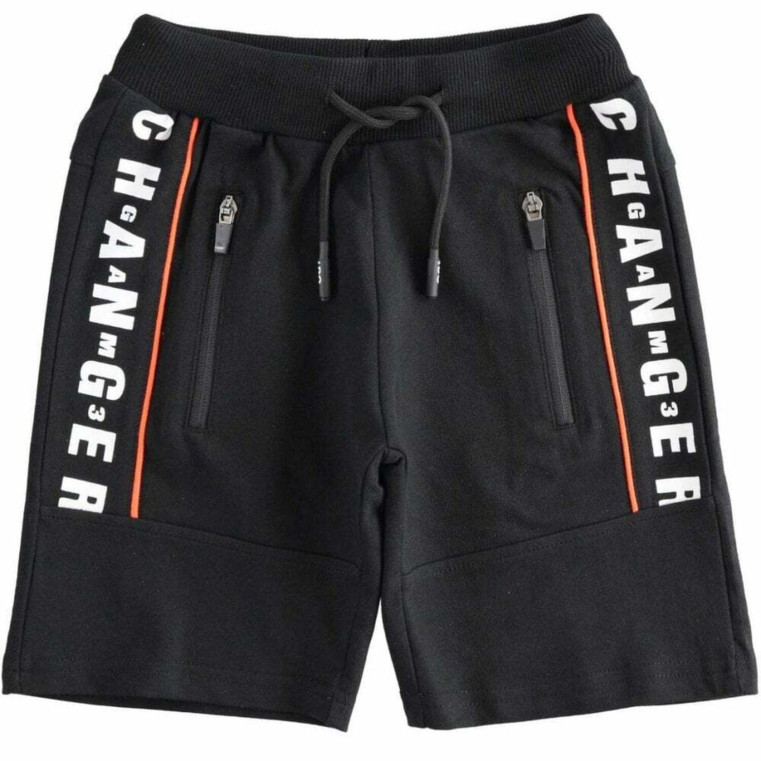 Boys Black Cotton Shorts, 1, hi-res image number null