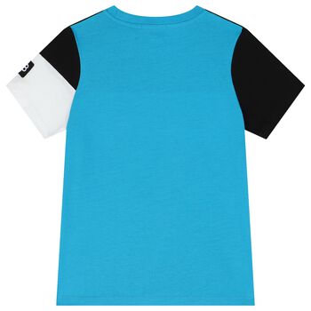 Boys Blue, White & Black Logo T-Shirt