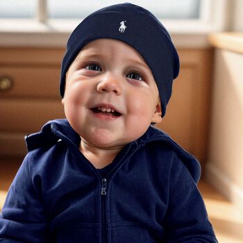 Baby Boys Navy Logo Hat