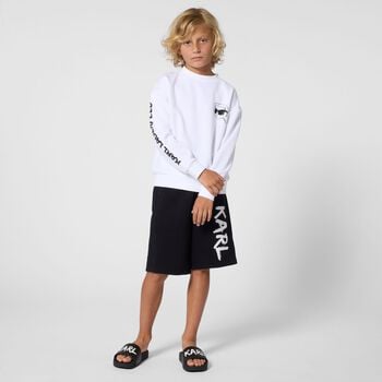 Boys Black Logo Shorts