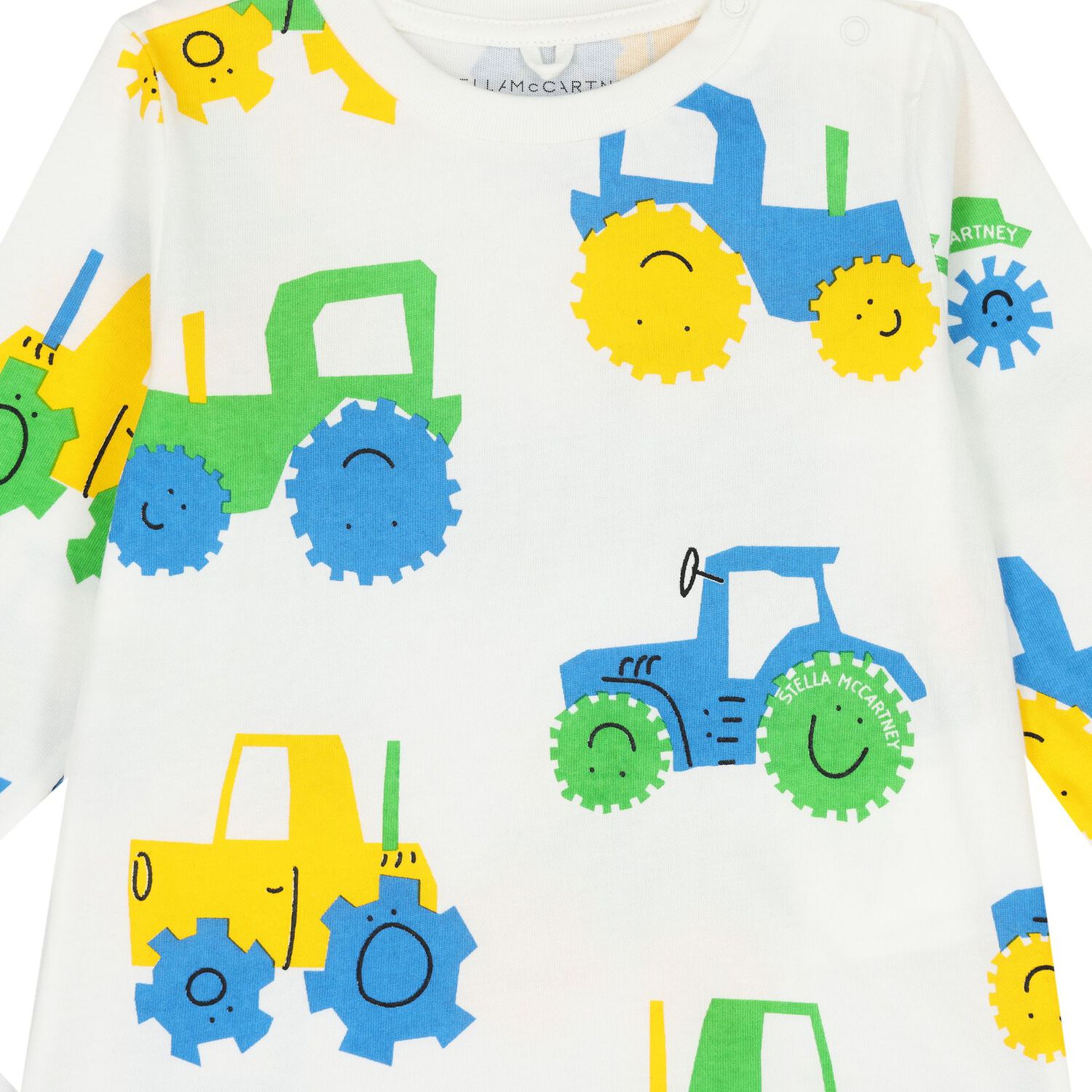 Younger Boys White Tractor Logo Long Sleeve Top, 1, hi-res image number null