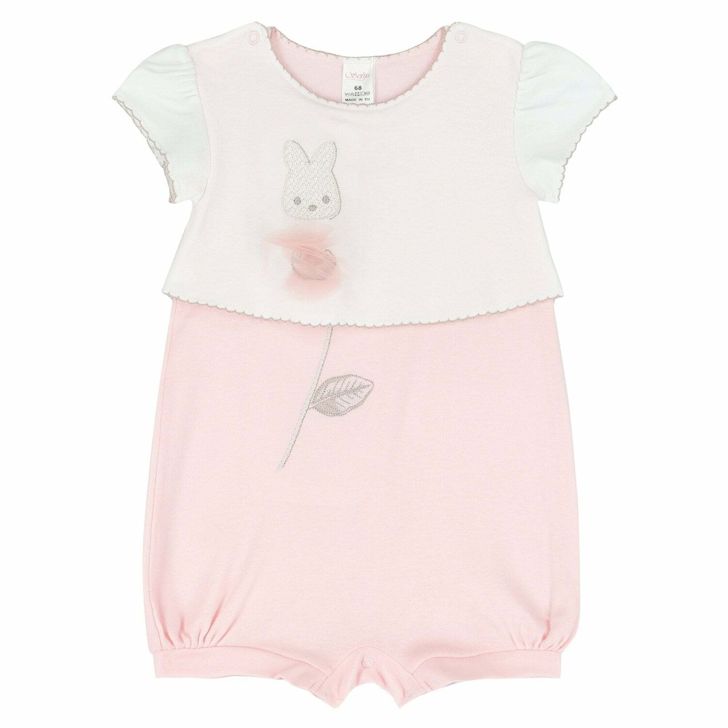 Baby Girls White & Pink Shortie, 1, hi-res