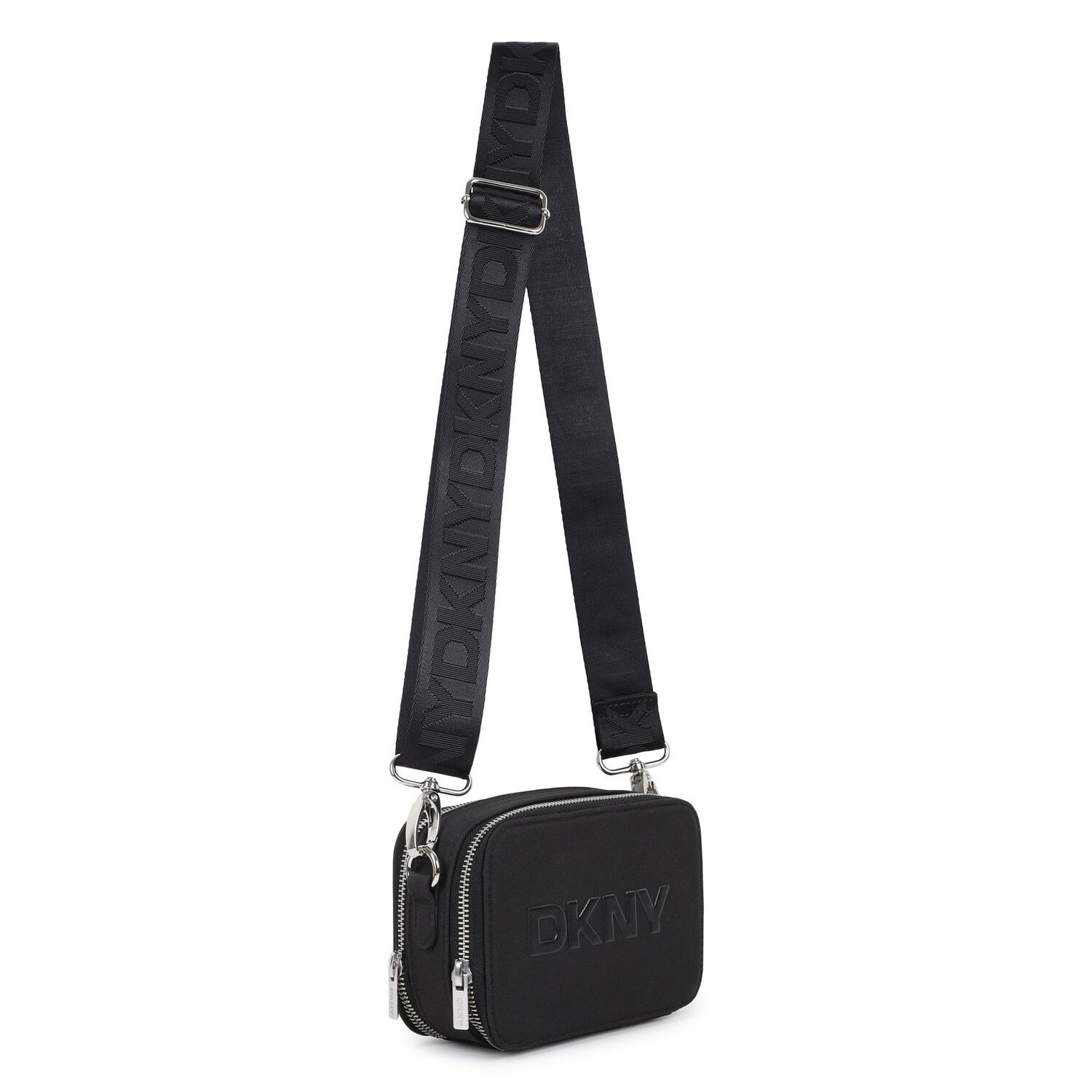 Girls Black Logo Handbag, 1, hi-res