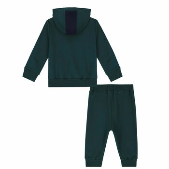 Younger Boys Green Geo Map Tracksuit