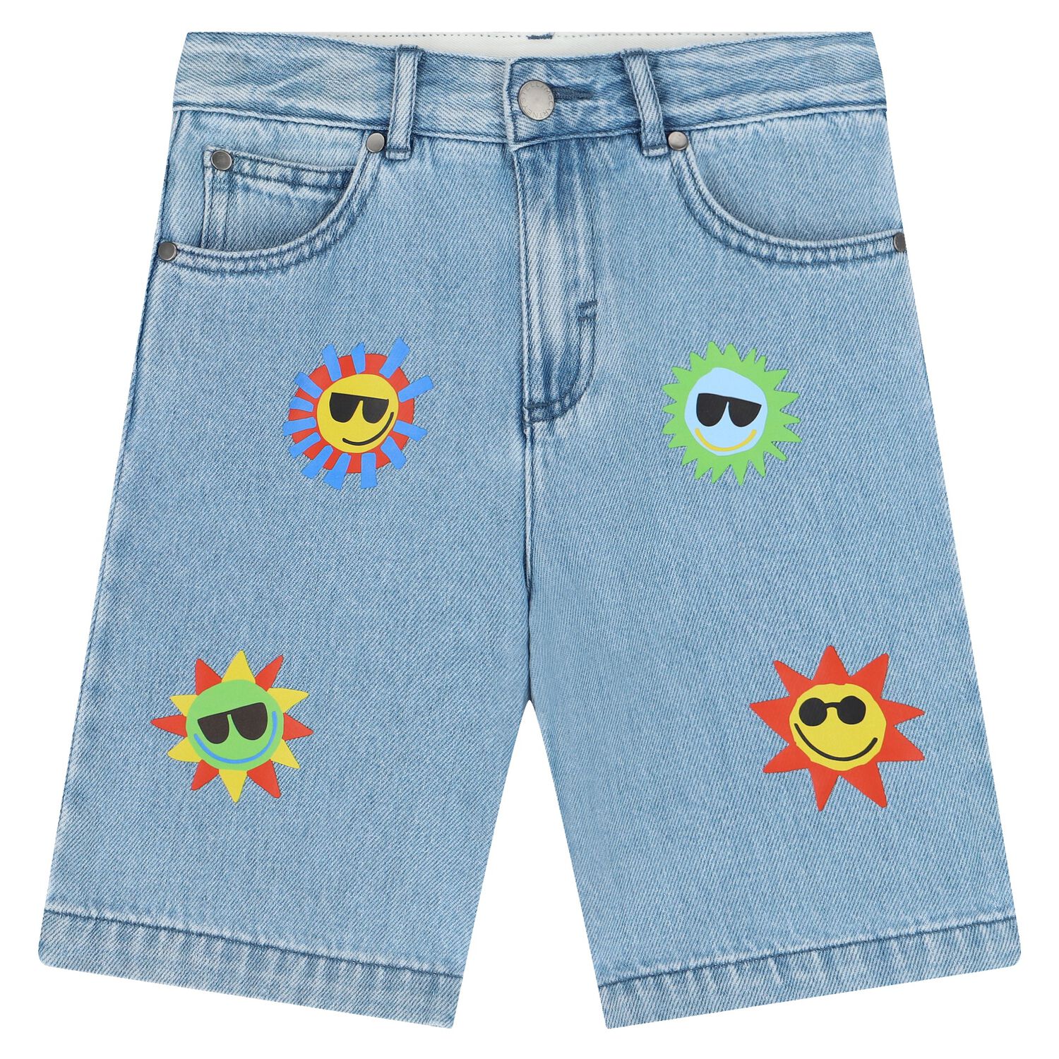 Boys Blue Sun Denim Shorts, 1, hi-res image number null