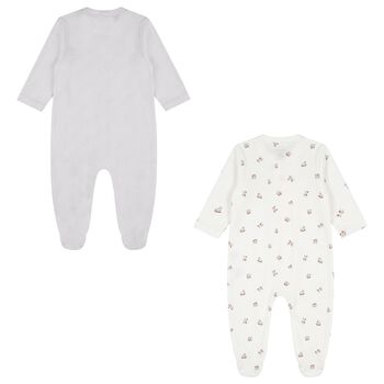 White & Grey Babygrows ( 2-Pack )