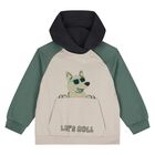 Younger Boys Green, Beige & Navy Blue 3 Piece Tracksuit, 3, hi-res