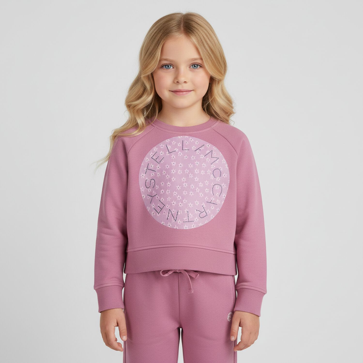 Girls Pink Logo Sweatshirt, 1, hi-res