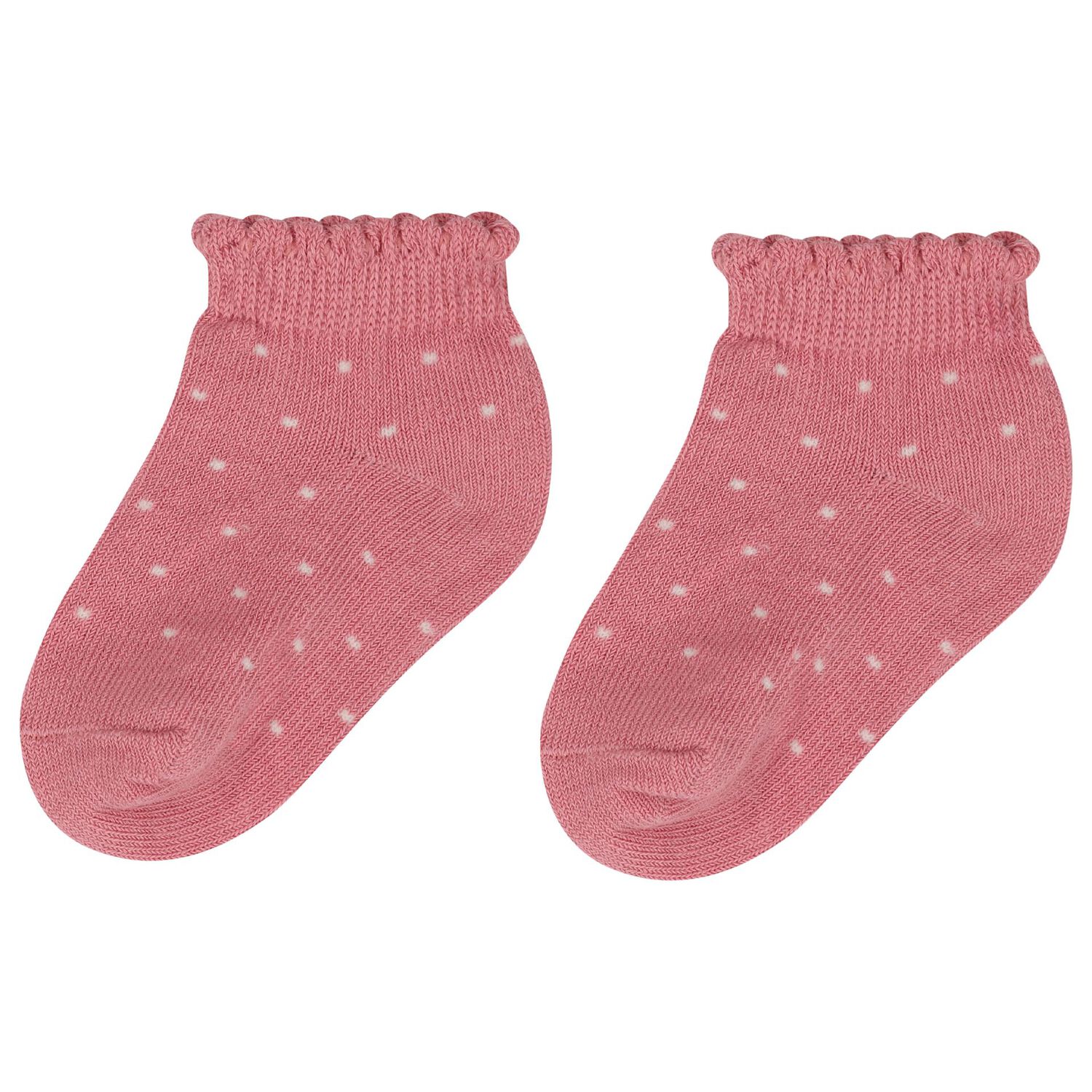 Younger Girls Ivory & Pink Socks ( 3 Pack ) , 2, hi-res