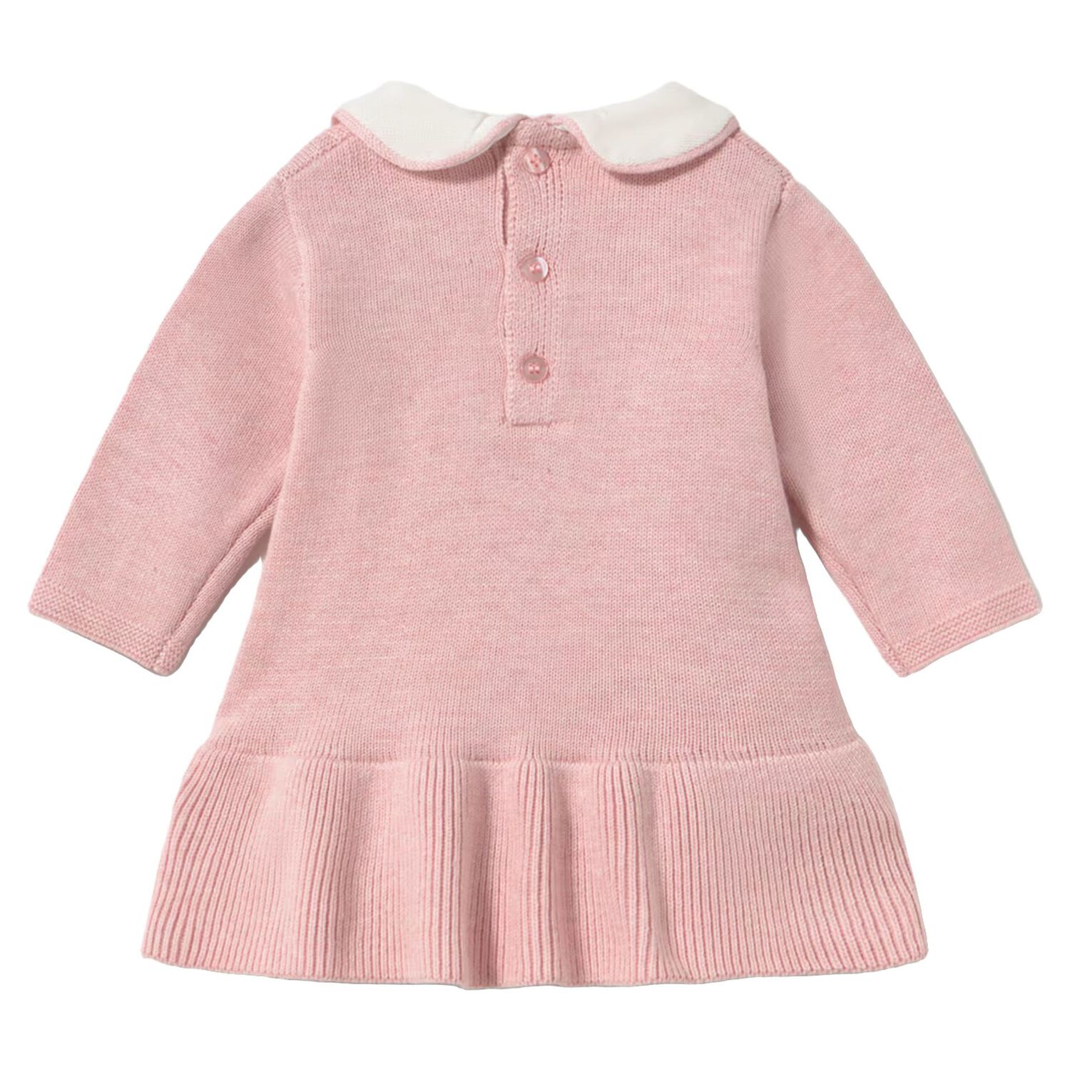 Baby Girls Pink Cable Knit Dress, 1, hi-res