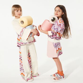 Girls Pink Zig Zag Skirt