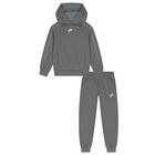Boys Beige Swoosh Logo Tracksuit, 3, hi-res