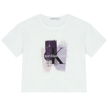 Girls White Logo T-Shirt