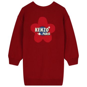 Girls Burgundy Logo Jumper Dress, 1 Girls Burgundy Logo Jumper Dress