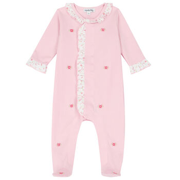 Baby Girls Pink Ruffle Babygrow