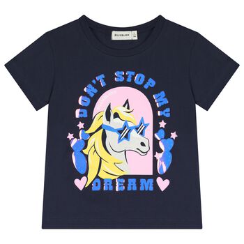 Girls Navy Blue Pony T-Shirt
