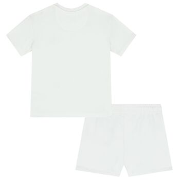 Baby Boys White Logo Pyjamas
