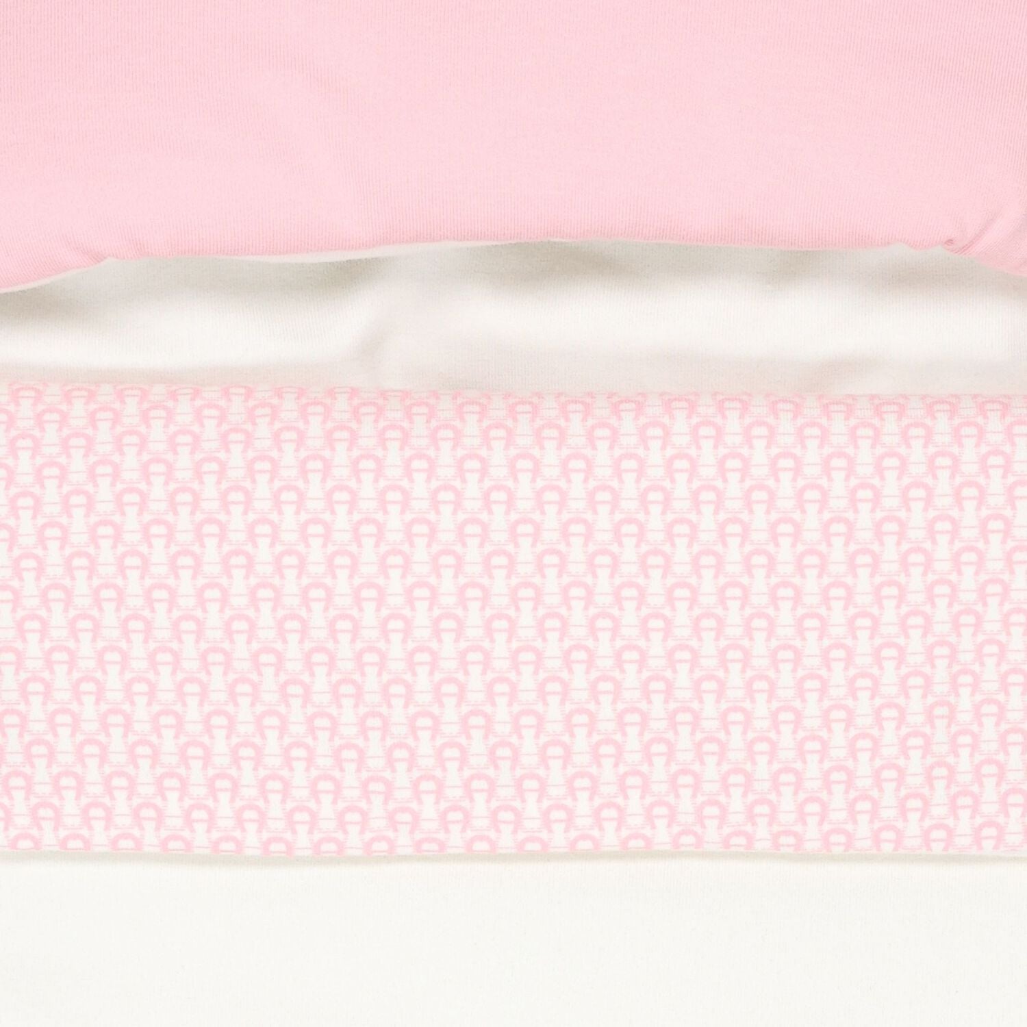 Baby Girls White & Pink Teddy Bear Logo Nest, 3, hi-res