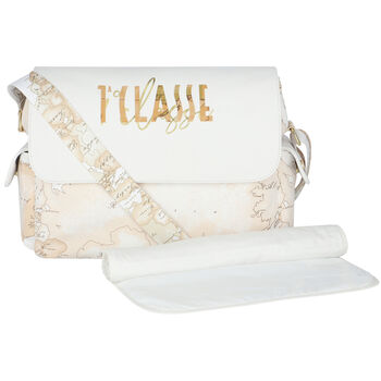 White & Ivory Geo Map Baby Changing Bag