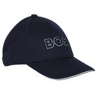 Boys Navy Logo Cap, 1, hi-res