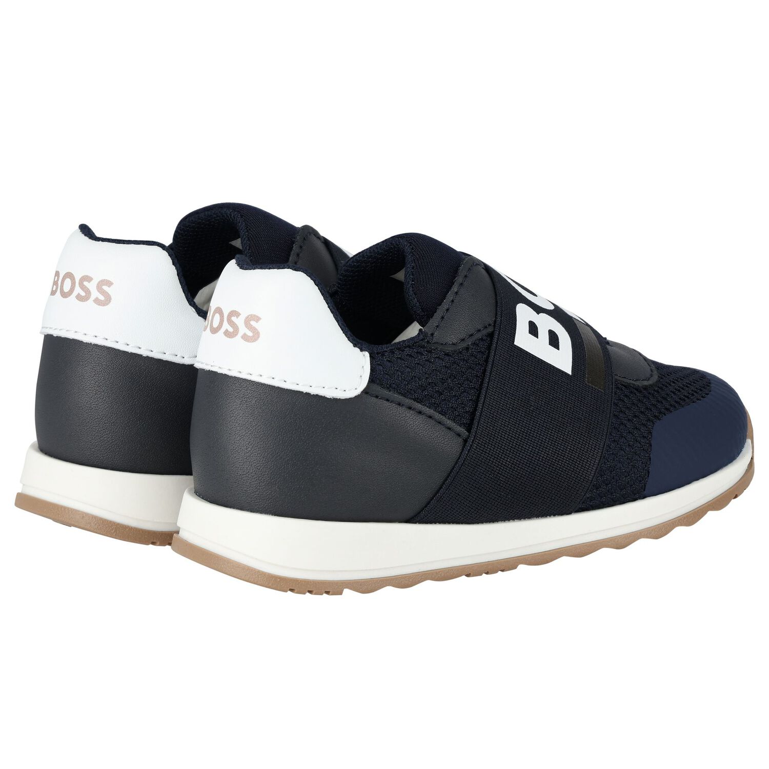 حذاء أولاد رياضى بالشعار باللون الكحلى, 2, hi-res