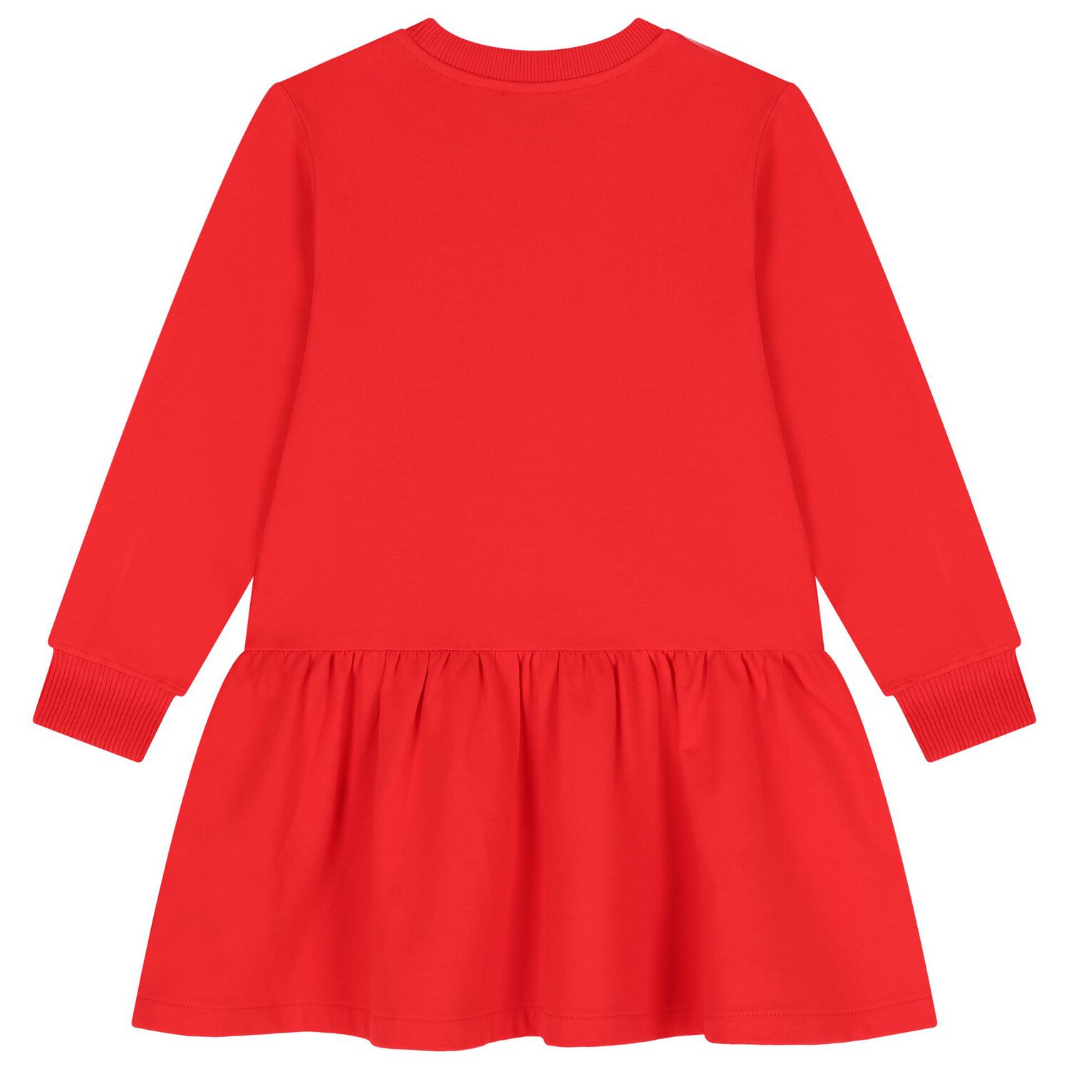 Girls Red Teddy Bear Logo Dress, 1, hi-res image number null