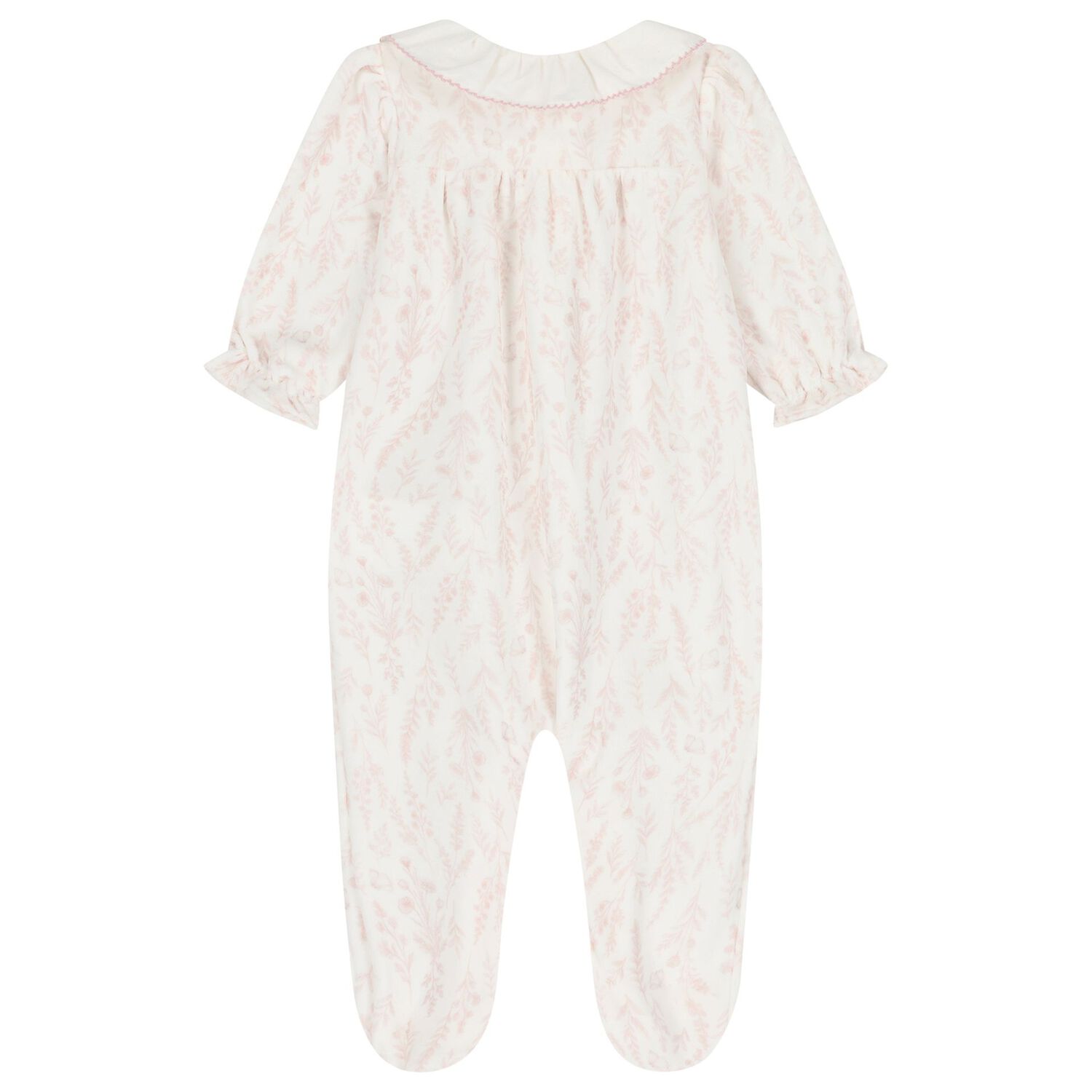 Baby Girls Ivory & Pink Wildflower Babygrow, 1, hi-res