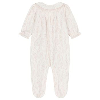 Baby Girls Ivory & Pink Wildflower Babygrow