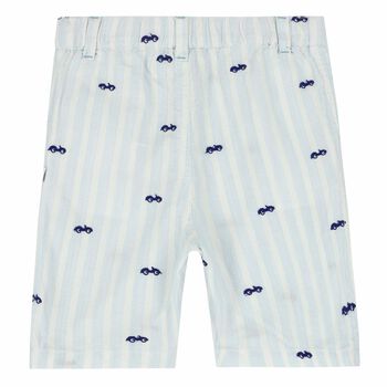 Younger Boys White & Blue Shorts