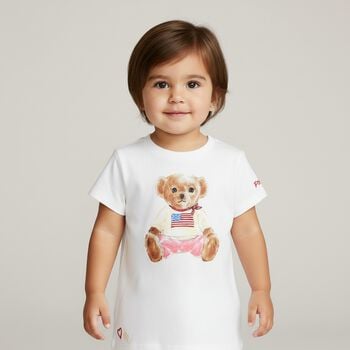Baby Girls Ivory Polo Bear T-Shirt