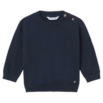 Younger Boys Navy Blue Knitted Jumper