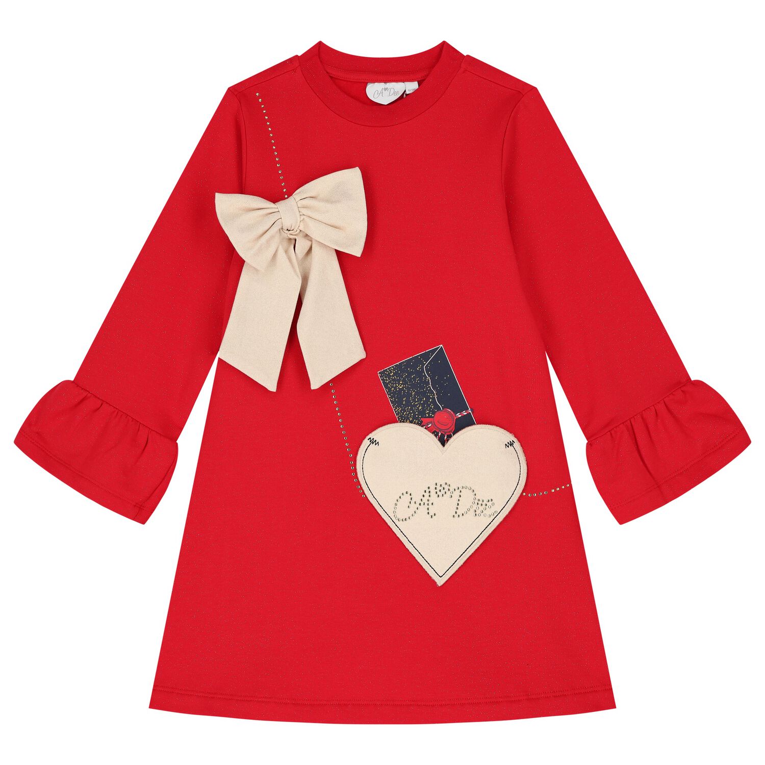Girls Red Logo Handbag Dress, 1, hi-res image number null
