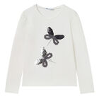 Girls White Sequin Long Sleeve Top, 1, hi-res
