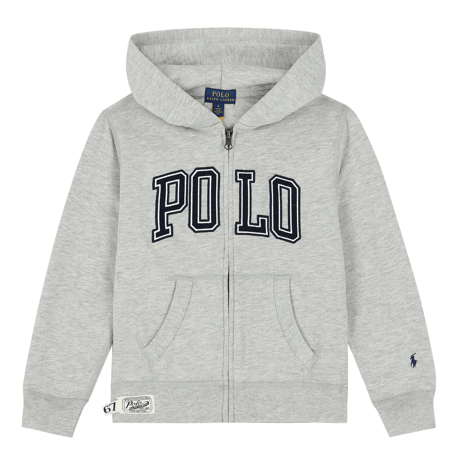 Boys Grey Logo Zip Up Top, 1, hi-res image number null
