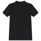 Boys Black Logo Polo Shirt, 1, hi-res