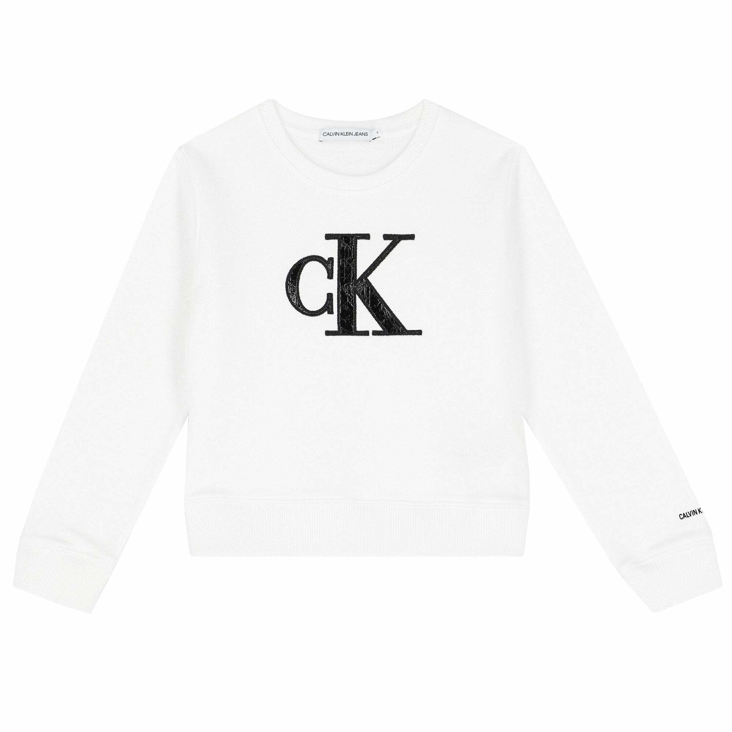 Girls White Logo Sweatshirt, 1, hi-res image number null