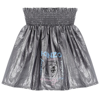 Girls Silver Logo Skirt