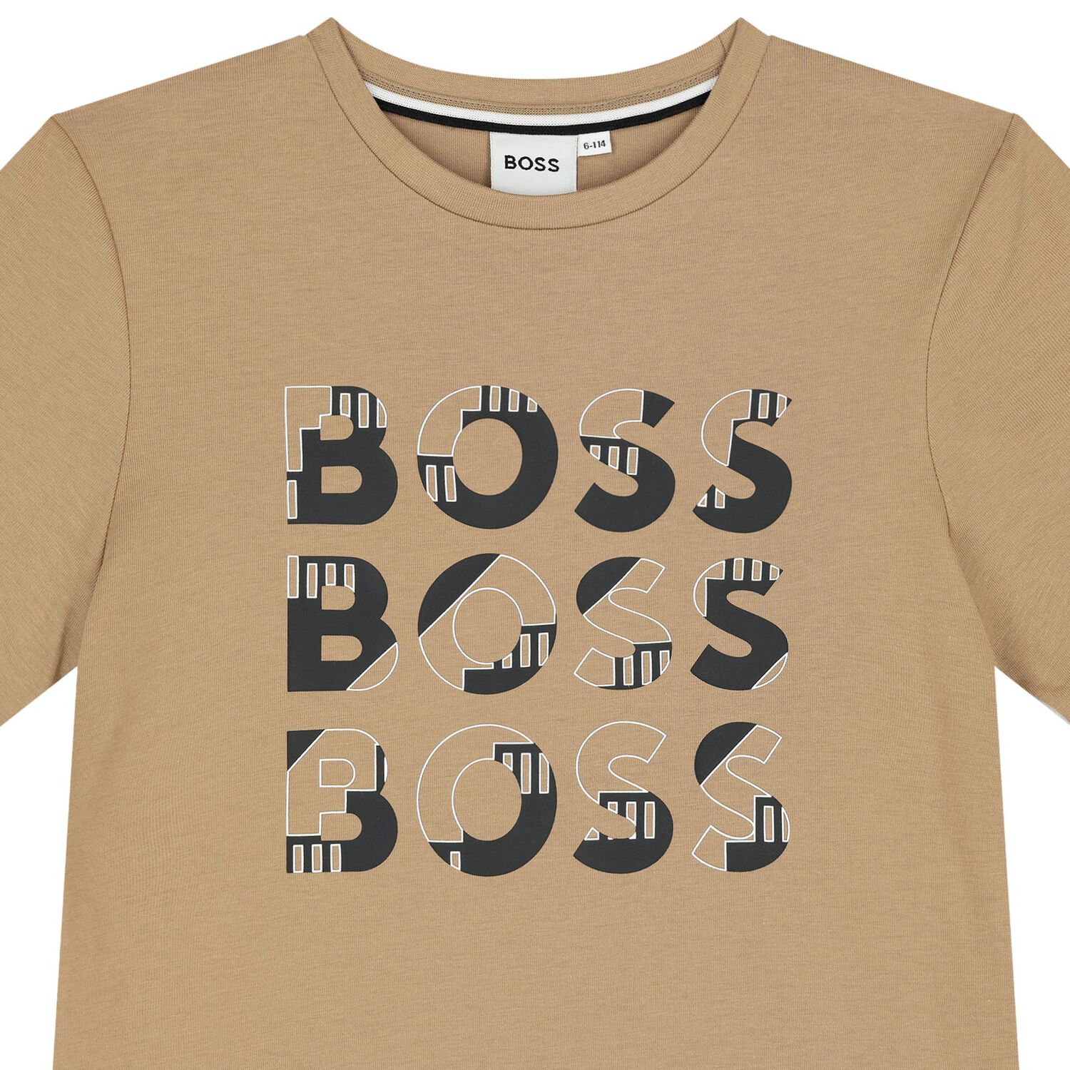Boys Beige Logo T-Shirt, 3, hi-res image number null