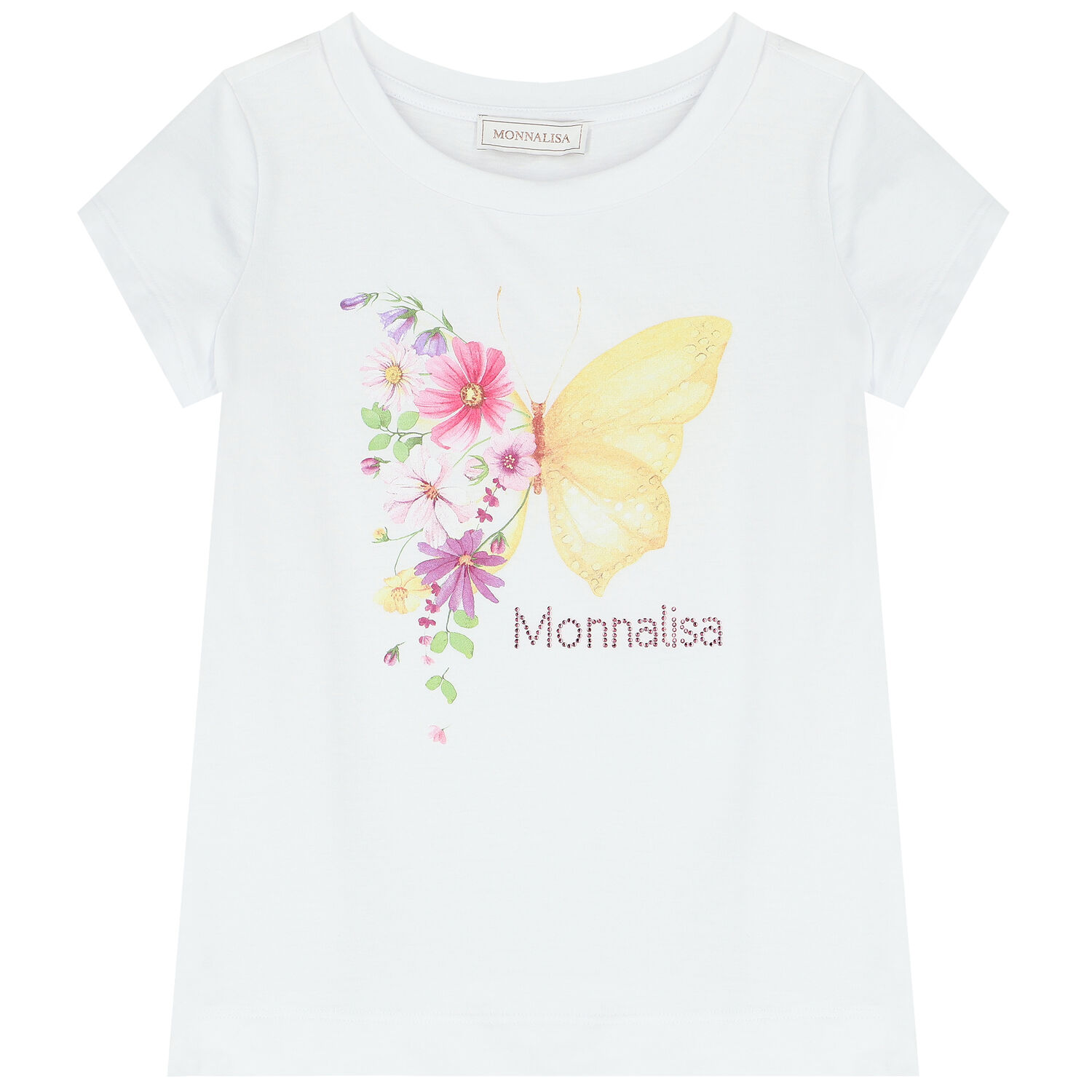 طقم تنورة بنات بطبعة الزهور باللون الأبيض, 1, hi-res