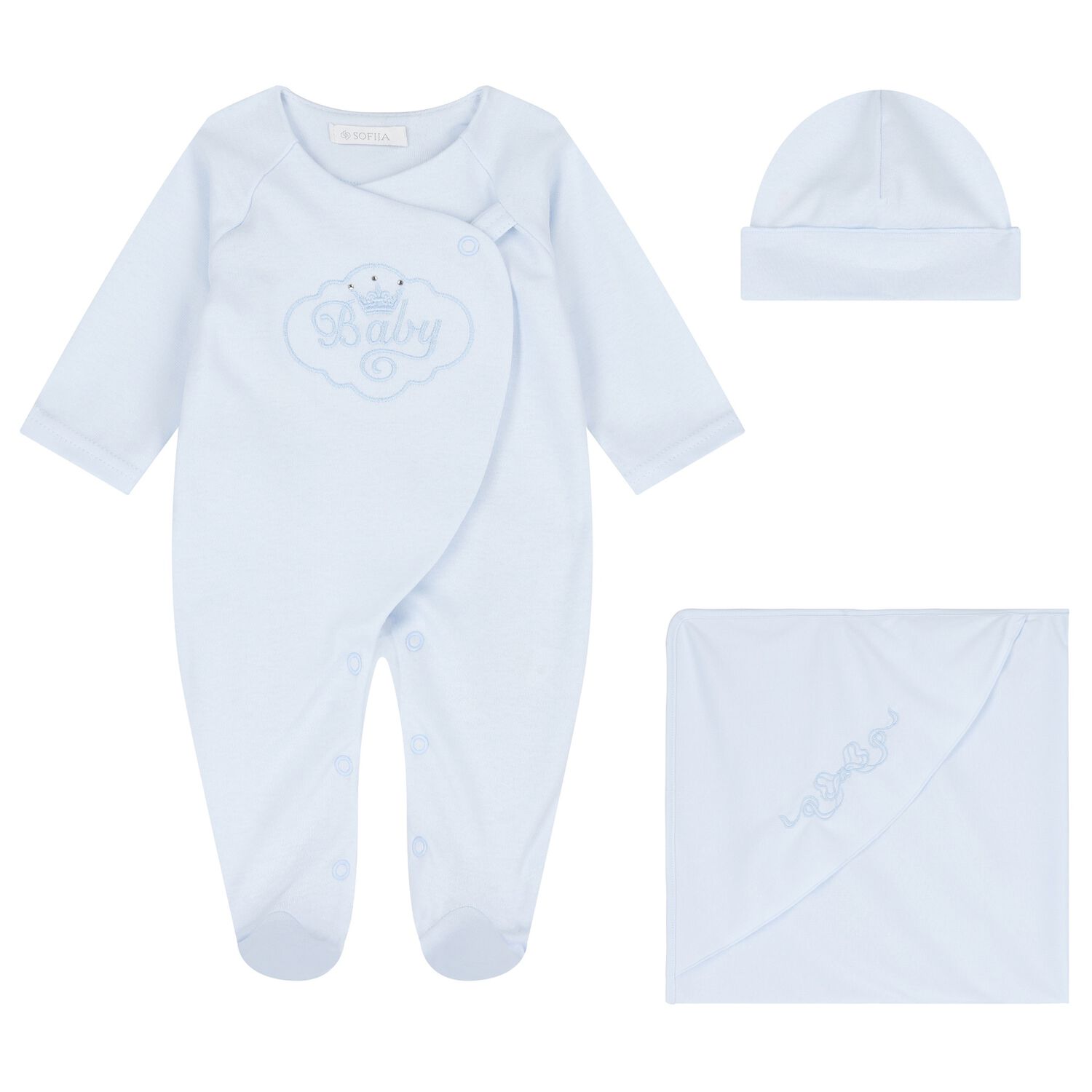 Baby Boys Blue Babygrow Gift Set, 1, hi-res image number null