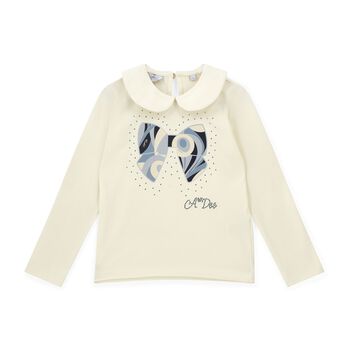 Girls White & Blue Logo Swirl Skirt Set