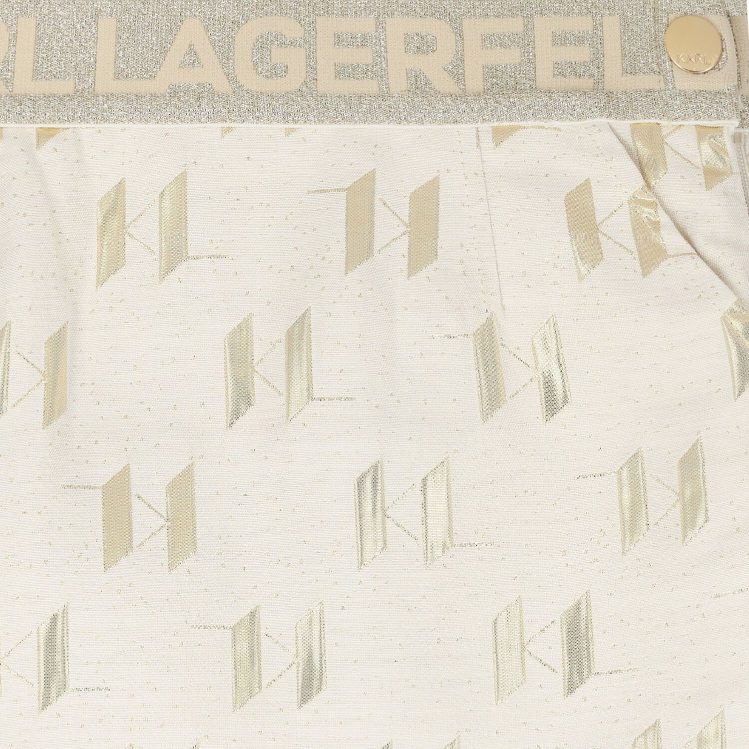 تنورة جاكار باللون العاجي والذهبي للبنات, 1, hi-res image number null