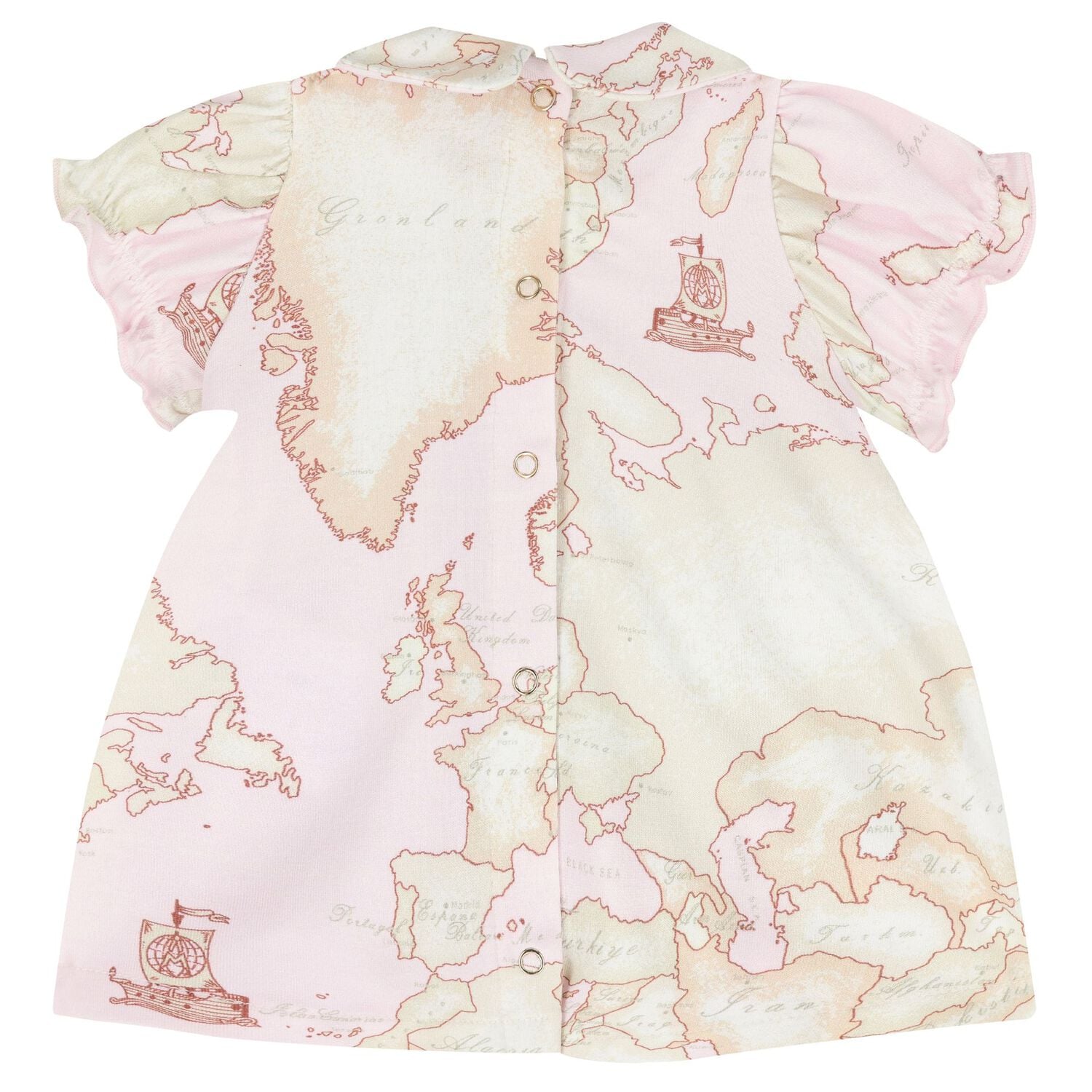 Baby Girls Pink & Ivory Geo Map Babygrow Gift Set, 1, hi-res